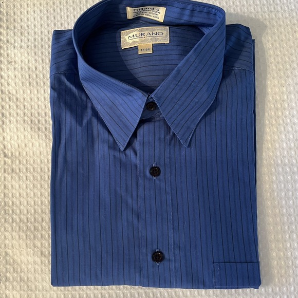 Murano Other - NEW Murano 100% FINE COTTON Button Down Shirt XL BLUE‎ Striped VINTAGE